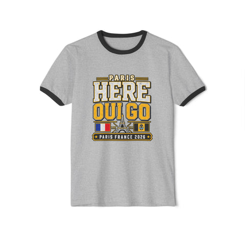 Pittsburgh " Here We Go " Paris Ringer T-Shirt — Vintage France 2026 Travel Tee