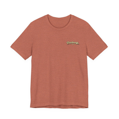Vintage Pittsburgh Sunset (Print on Back) - Unisex Jersey Short Sleeve Tee