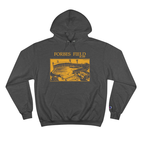 Forbes Field - 1909 - Retro Schematic - Champion Hoodie Hoodie Printify Charcoal Heather S 