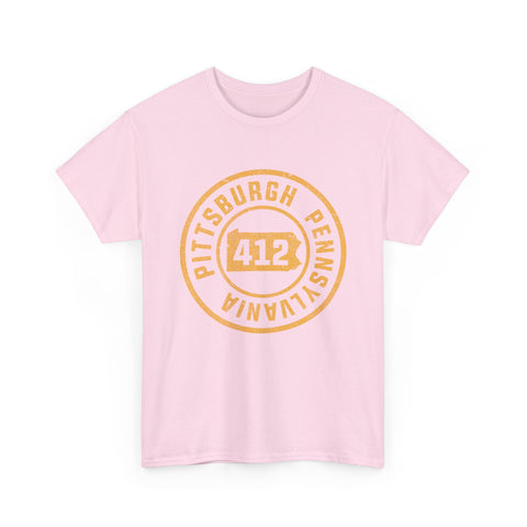 412 Pittsburgh Stamp - Unisex Heavy Cotton Tee