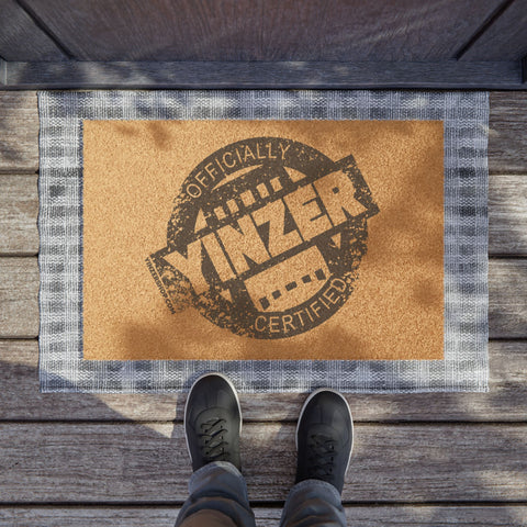 Doormat — "Officially Yinzer Certified" Rustic Pittsburgh Welcome Mat