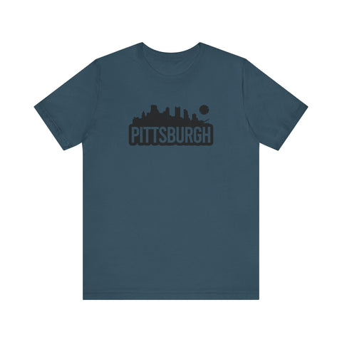 Pittsburgh Bold Skyline T-Shirt  - Unisex bella+canvas 3001 T-Shirt Printify Deep Teal XS 