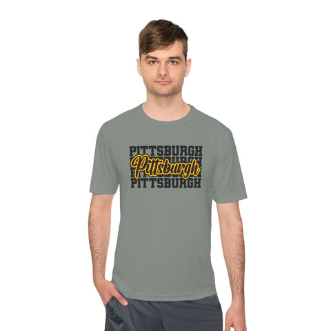 Pittsburgh Typography - Sport-Tek Unisex Moisture Wicking Tee
