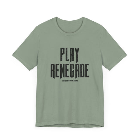 Play Renegade Distressed Font - Short Sleeve Shirt T-Shirt Printify Sage XS 