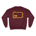 Pittsburgh, Pennsylvania, Home - Champion Crewneck Sweatshirt Sweatshirt Printify Maroon S 