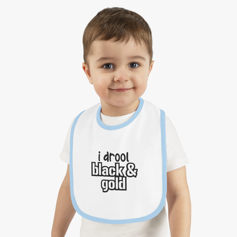 I Drool Black and Gold - Cotton Baby Bib