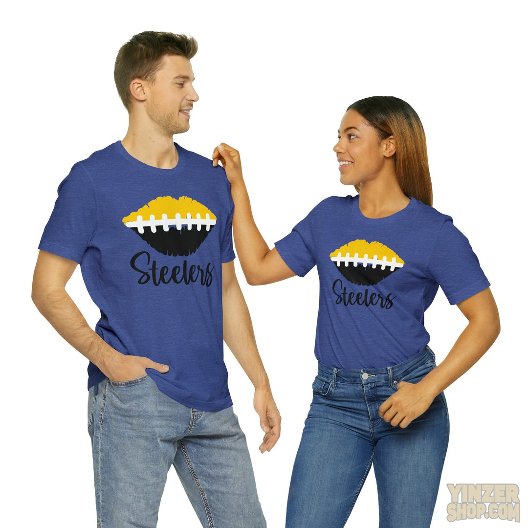 Love with a Kiss Steeler Football T-Shirt  - Unisex bella+canvas 3001 T-Shirt Printify   