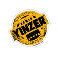 Black & Yellow Certified Yinzer Kiss-Cut Sticker label Paper products Printify 6" × 6" White