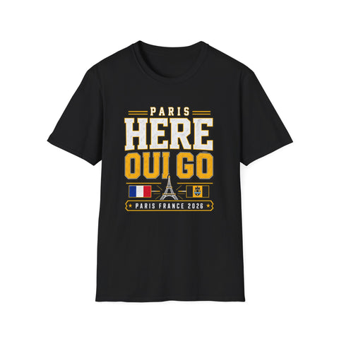 Paris Here Oui Go ( Here We Go ) T-Shirt | Pittsburgh Black & Gold | Gildan Softstyle Shirt