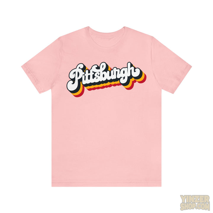 Retro Vintage 80'S Pittsburgh T-Shirt  - Unisex Bella+Canvas 3001 Jersey Short Sleeve Tee T-Shirt Printify Pink M 