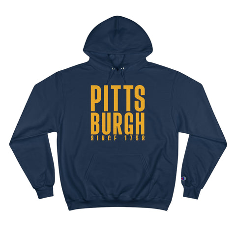 Big Pittsburgh - Champion Hoodie Hoodie Printify Navy S 