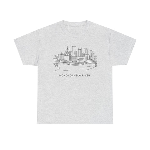 Monongahela River Skyline - Unisex Heavy Cotton Tee