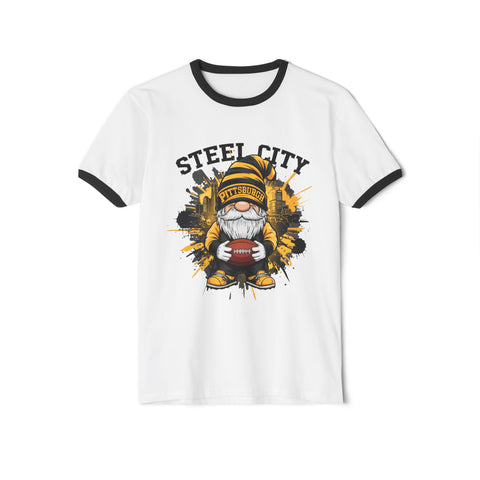 Steel City Gnome - Unisex Cotton Ringer T-Shirt