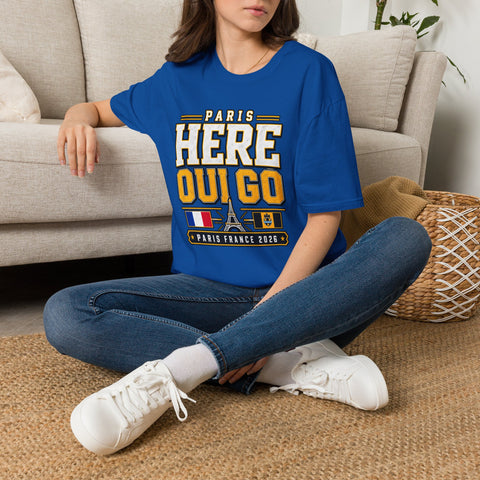 Paris Here Oui Go ( Here We Go ) T-Shirt | Pittsburgh Black & Gold | Gildan Softstyle Shirt