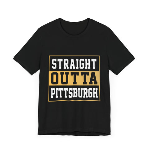 Straight Outta Pittsburgh T-Shirt  - Unisex bella+canvas 3001 Jersey Short Sleeve Tee