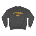 Pittsburgh Hockey - Collegiate Style - Champion Crewneck Sweatshirt Sweatshirt Printify Charcoal Heather S 