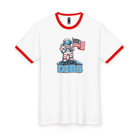 USA Dibs on the Moon Men's Staple Ringer Tee