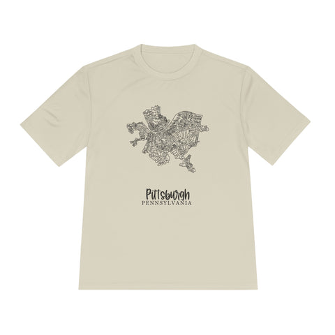 Pittsburgh Neighborhood Map - Unisex Moisture Wicking Tee