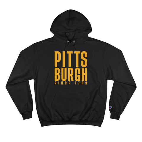 Big Pittsburgh - Champion Hoodie Hoodie Printify Black S 