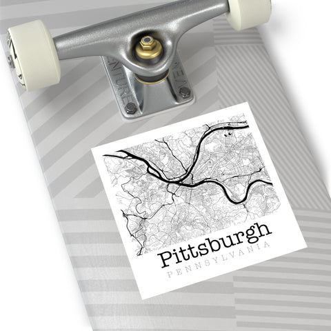 Pittsburgh Pennsylvania Graphic Street Map Vinyl Square Stickers Paper products Printify