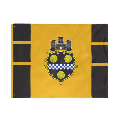 Pittsburgh City Crest Flag Double Sided  - Black & Yellow