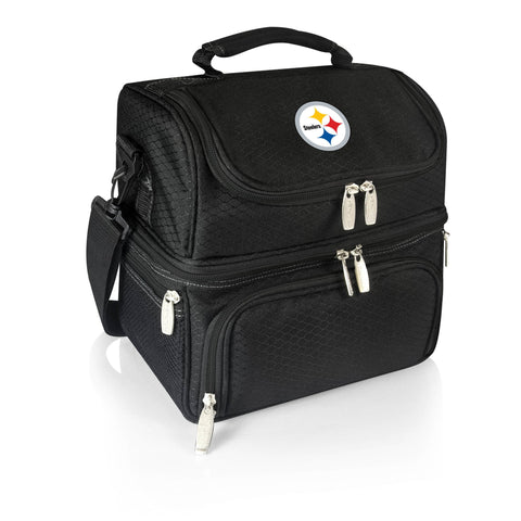 Pittsburgh Steelers - Pranzo Lunch Bag Cooler with Utensils Cooler Picnic Time Family of Brands Black  