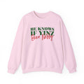 He Knows If Yinz Been Nebby - -Unisex Heavy Blend™ Crewneck Sweatshirt Sweatshirt Printify Light Pink S