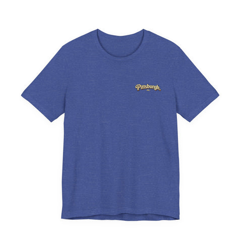 Vintage Pittsburgh Sunset (Print on Back) - Unisex Jersey Short Sleeve Tee
