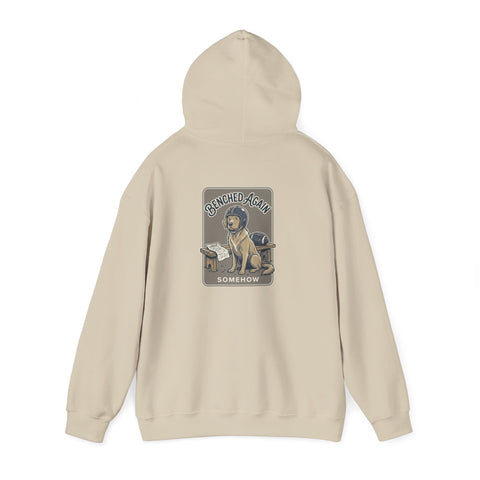 Football Pocket Hoodie with 'Somehow' Labrador Vintage Poster Back