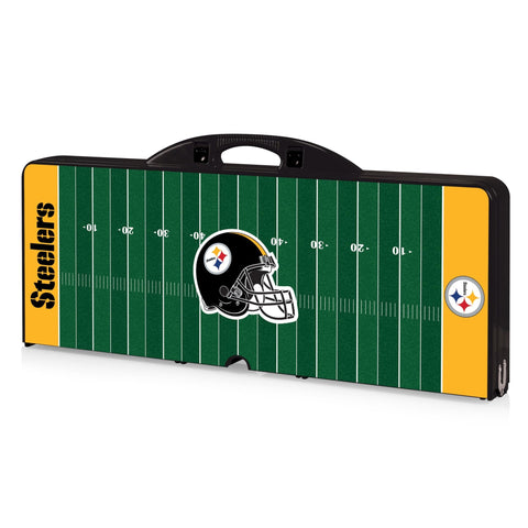 Pittsburgh Steelers Football Field - Picnic Table Portable Folding Table with Seats  Picnic Time Family of Brands   