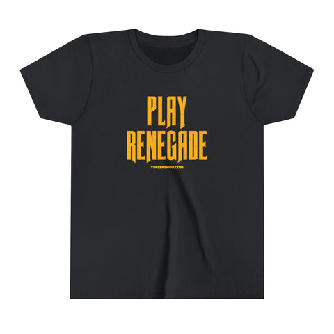 Play Renegade Distressed Graphic - Youth Short Sleeve Tee Kids clothes Printify Vintage Black S