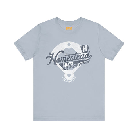 Homestead Grays - Retro Baseball - Short Sleeve Tee T-Shirt Printify Light Blue S 