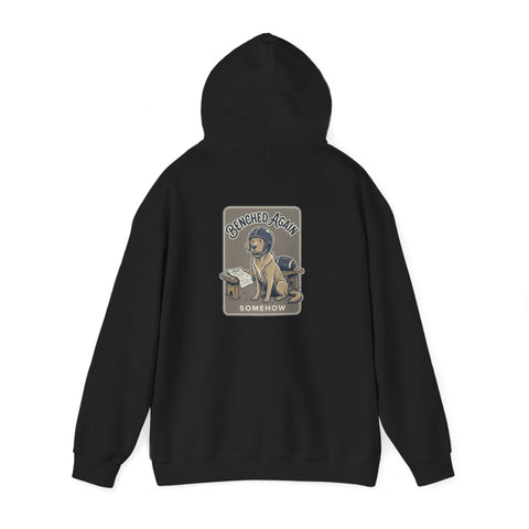 Football Pocket Hoodie with 'Somehow' Labrador Vintage Poster Back