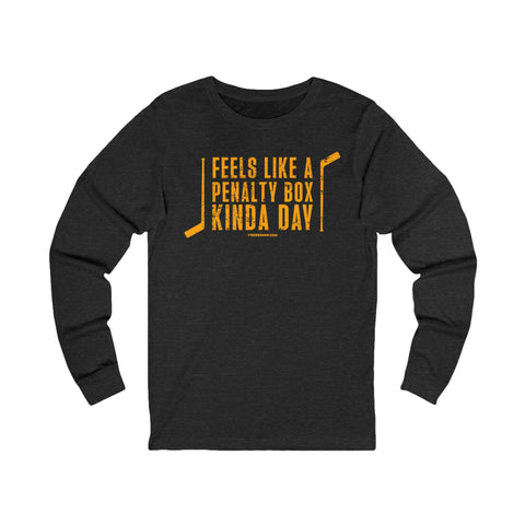 Feels Like a Penalty Box Kinda Day - Pittsburgh Hockey - Long Sleeve Tee Long-sleeve Printify M Dark Grey Heather