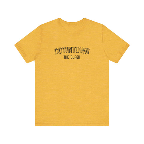 Downtown  - The Burgh Neighborhood Series - Unisex Jersey Short Sleeve Tee T-Shirt Printify Heather Yellow Gold XS 