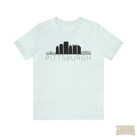 Pittsburgh Downtown Skyline Simplistic Design T-Shirt  - Unisex bella+canvas 3001 T-Shirt Printify Heather Ice Blue XL 