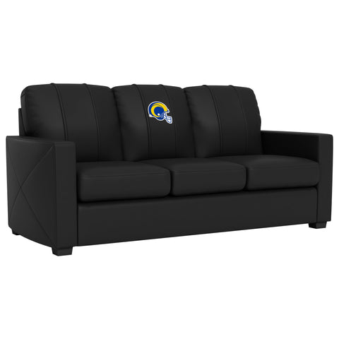Silver Sofa with  Los Angeles Rams Helmet Logo
