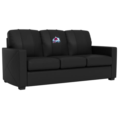 Silver Sofa with Colorado Avalanche Logo