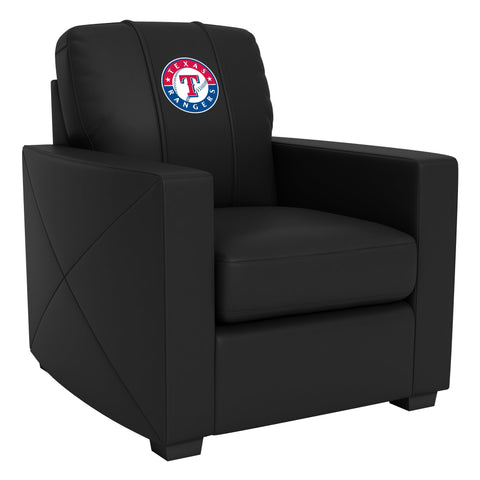 Silver Club Chair with Texas Rangers Logo
