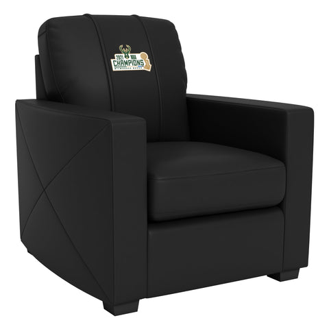 Silver Club Chair with Milwaukee Bucks 2021 Champions Logo