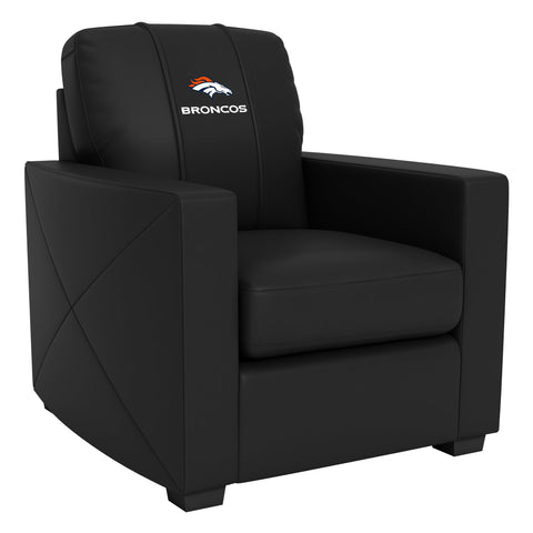 Silver Club Chair with  Denver Broncos Secondary Logo