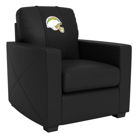Silver Club Chair with  Los Angeles Chargers Helmet Logo