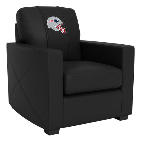 Silver Club Chair with  New England Patriots Helmet Logo
