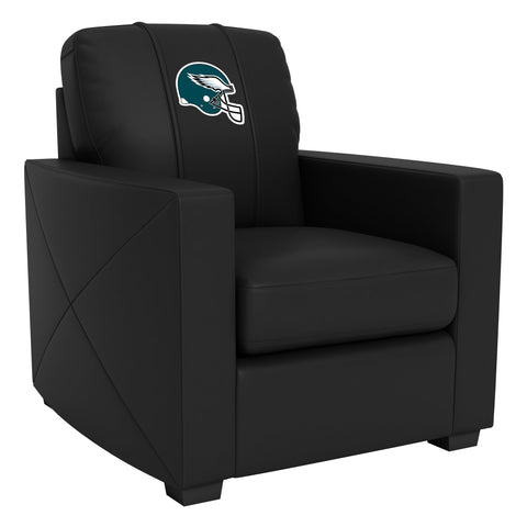 Silver Club Chair with  Philadelphia Eagles Helmet Logo