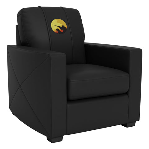 Silver Club Chair with Hunter and Dog Logo