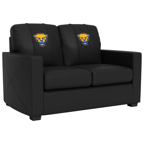 Silver Loveseat with Pittsburgh Panthers Alternate Logo Collegiate Furniture Zipchair   