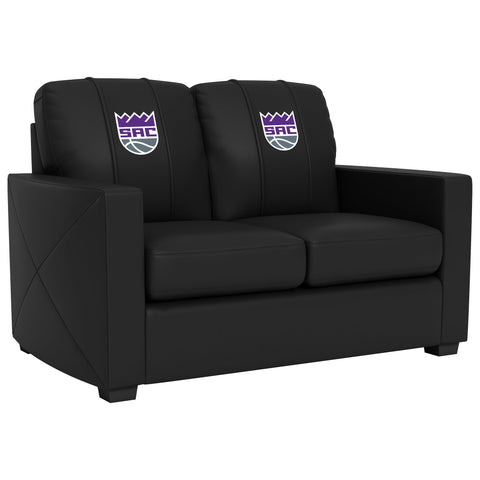 Silver Loveseat with Sacramento Kings Secondary Logo