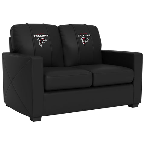 Silver Loveseat with Atlanta Falcons Secondary Logo