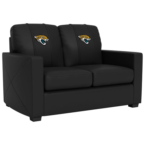 Silver Loveseat with  Jacksonville Jaguars Primary Logo