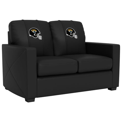 Silver Loveseat with  Jacksonville Jaguars Helmet Logo